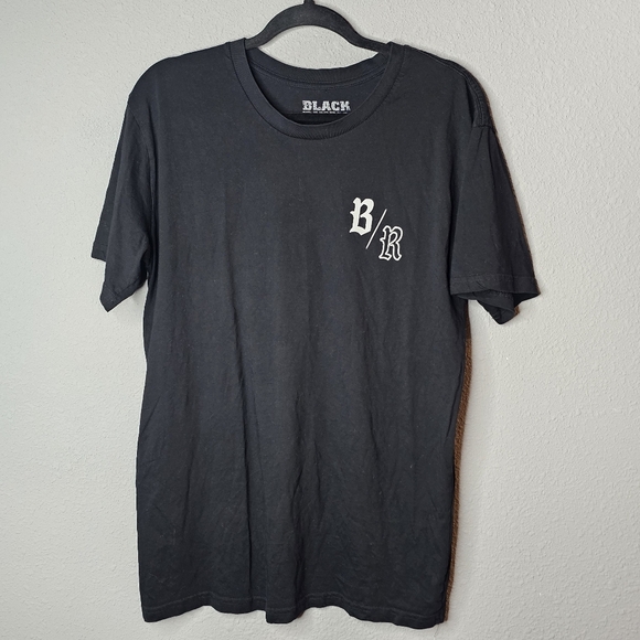 Black Rhino Wheels Mens L Large Tee Shirt Short Sleeve Graphic Spellout Basic - Picture 2 of 7
